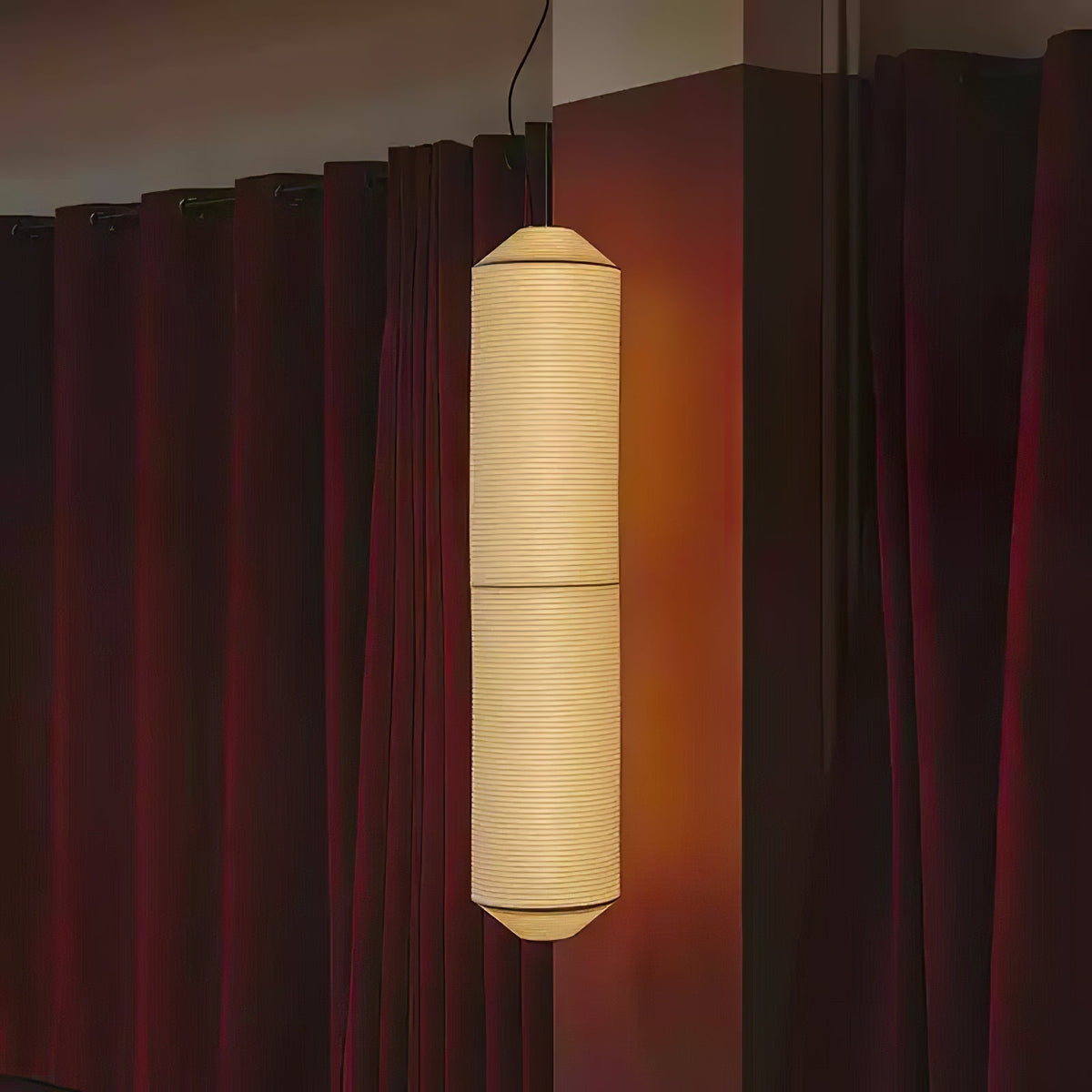 Oren moderne minimalistisk pendellampe i naturlig morbærsilke
