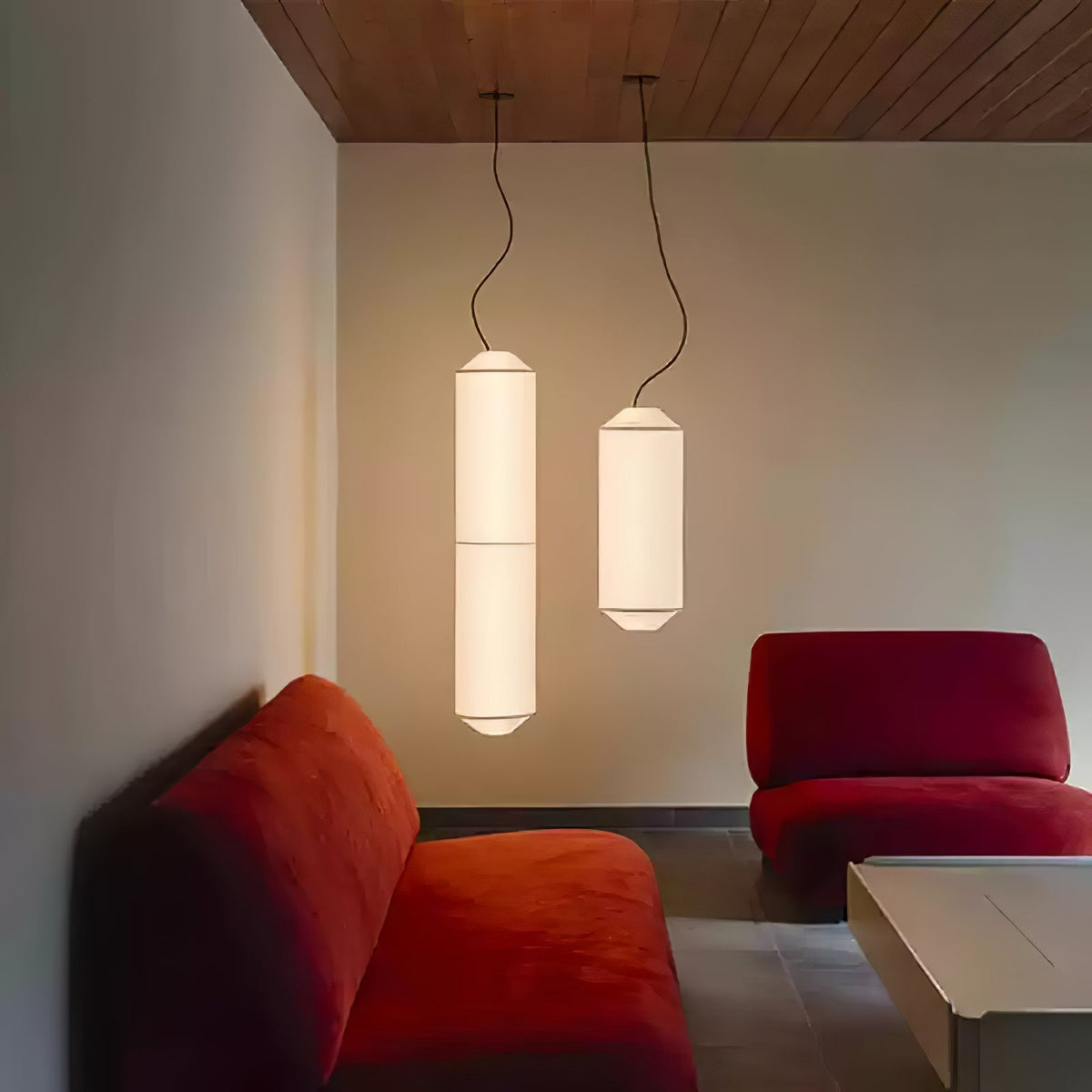 Oren moderne minimalistisk pendellampe i naturlig morbærsilke