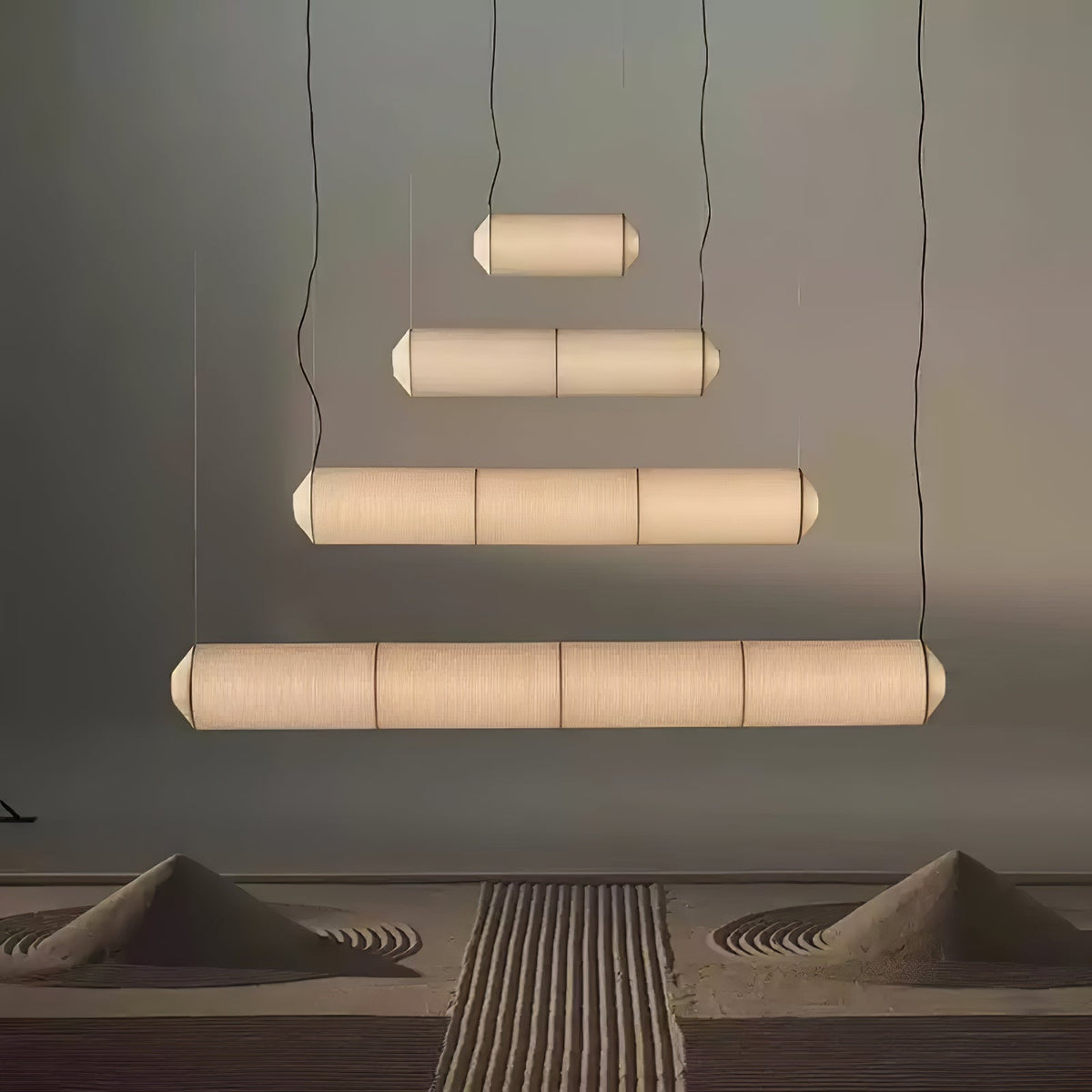 Oren moderne minimalistisk pendellampe i naturlig morbærsilke