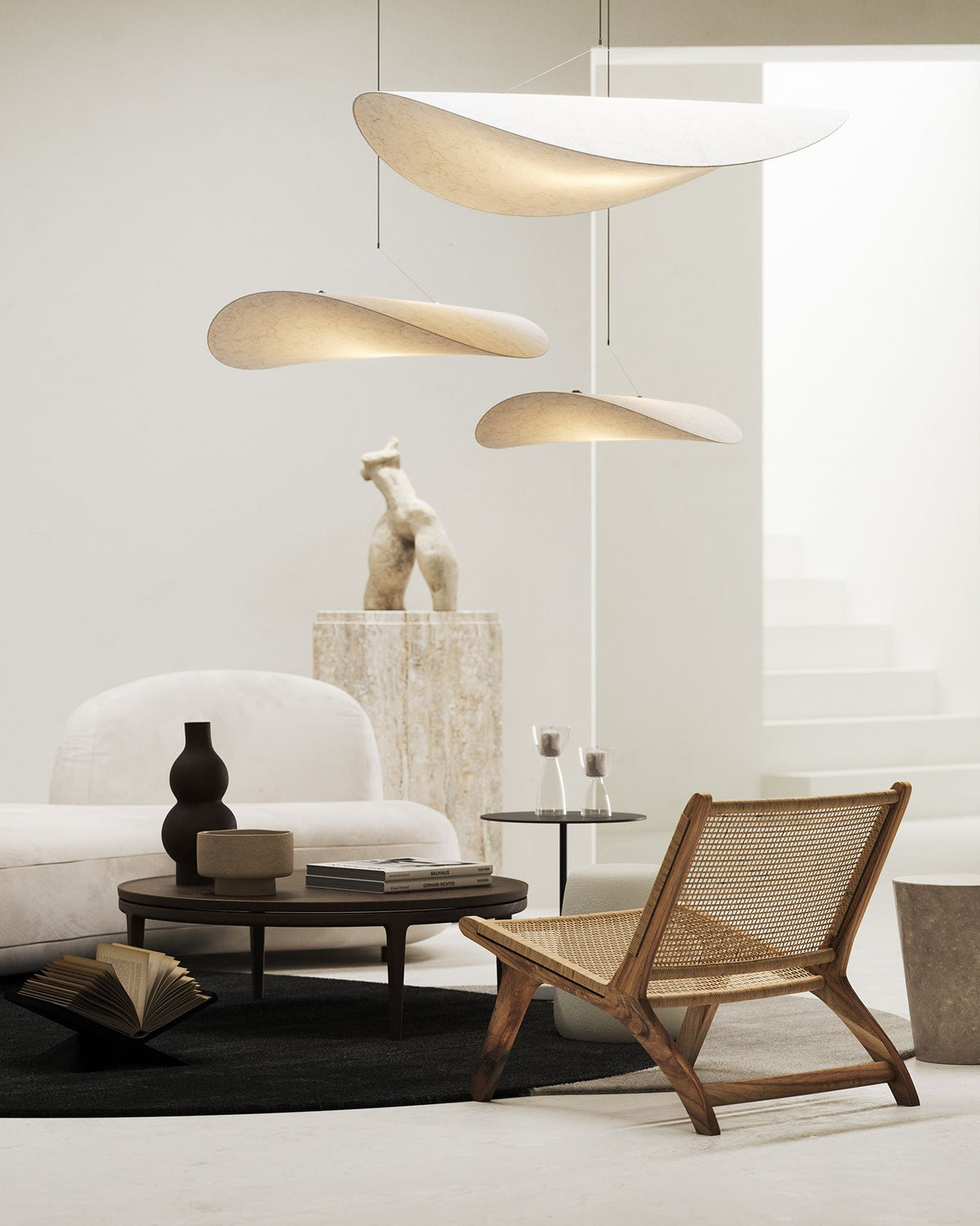 Candeeiro suspenso Twist contemporâneo com cabo decorativo