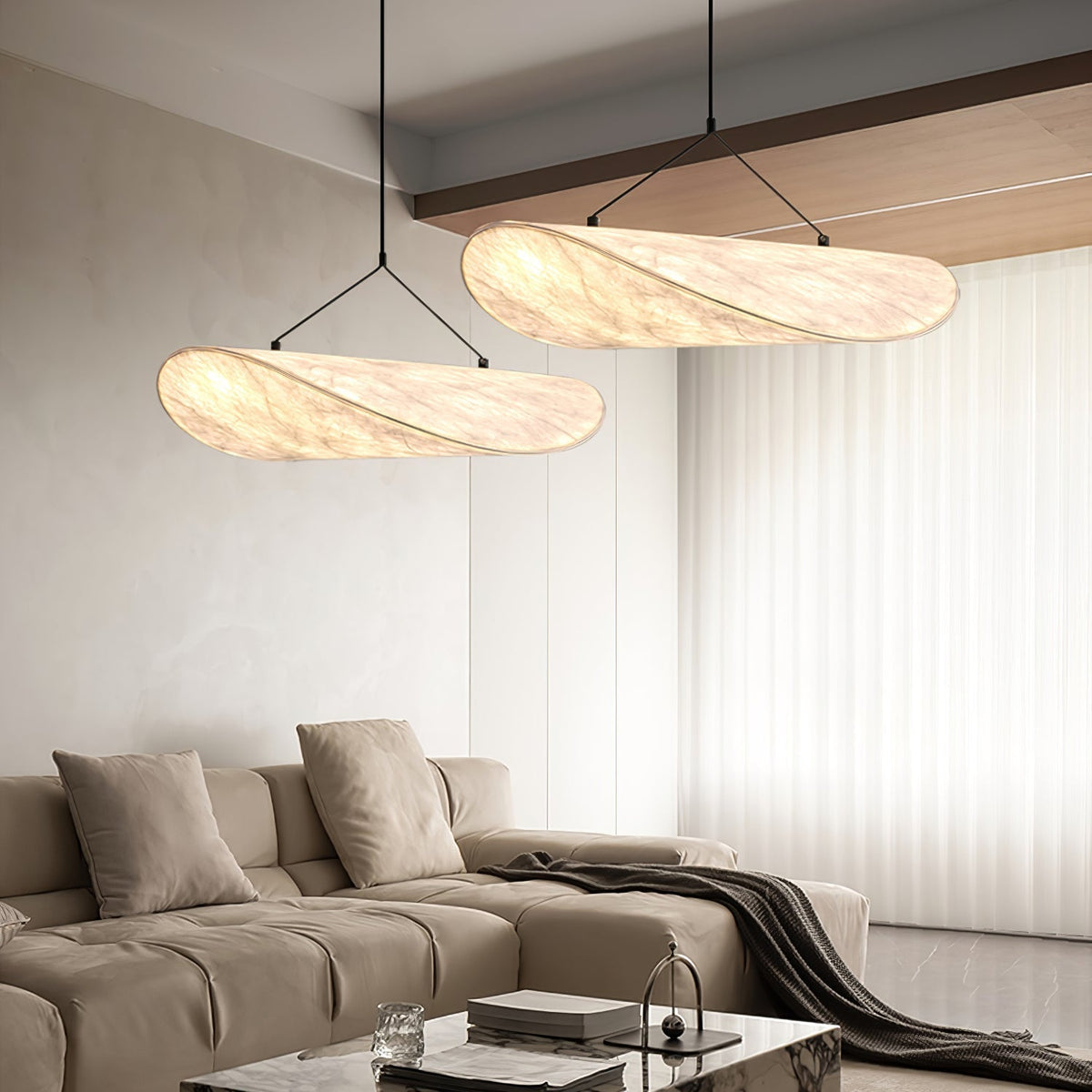 Candeeiro suspenso Twist contemporâneo com cabo decorativo