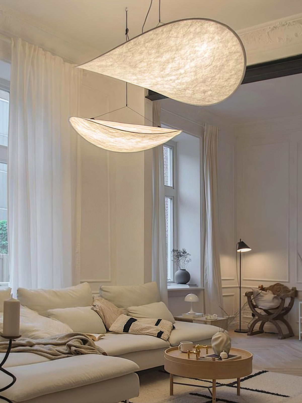 Candeeiro suspenso Twist contemporâneo com cabo decorativo