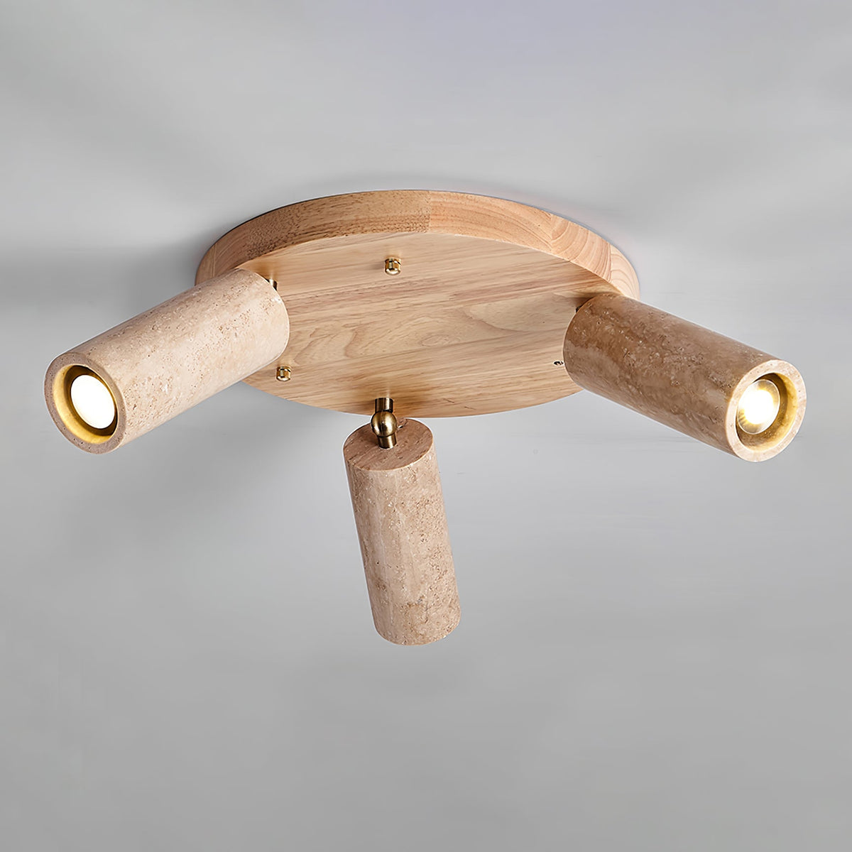 Zevenion-loftlampe i travertin med flere arme