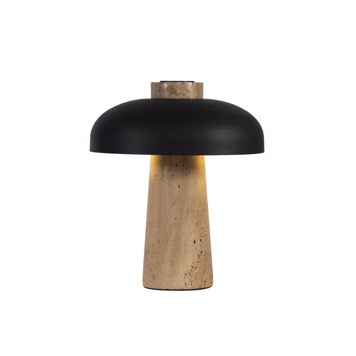 Tavivira svampeformet travertinbordlampe