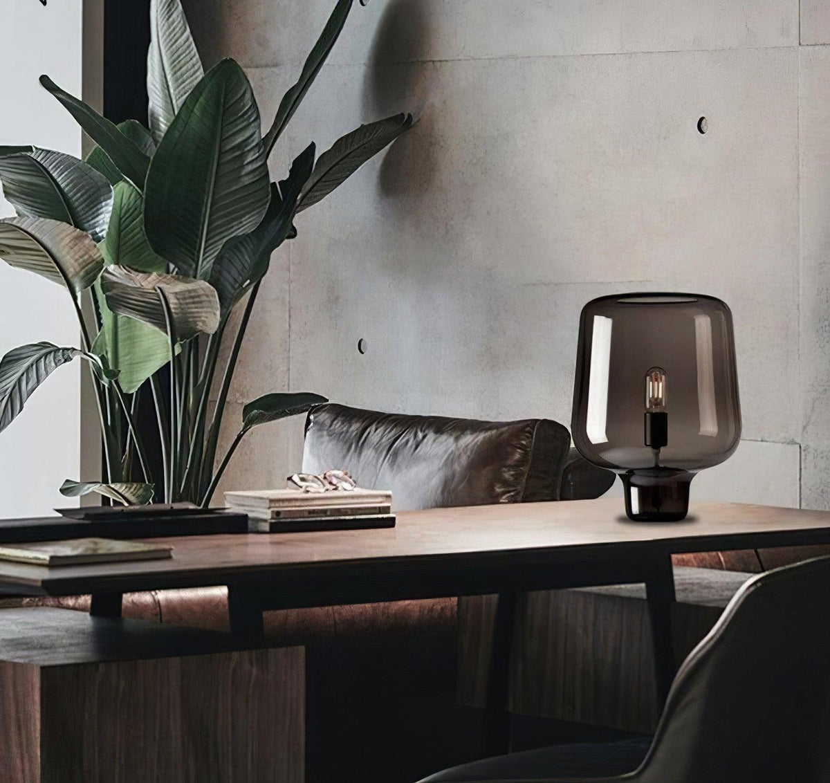Candeeiro de mesa contemporâneo de vidro Eanlari