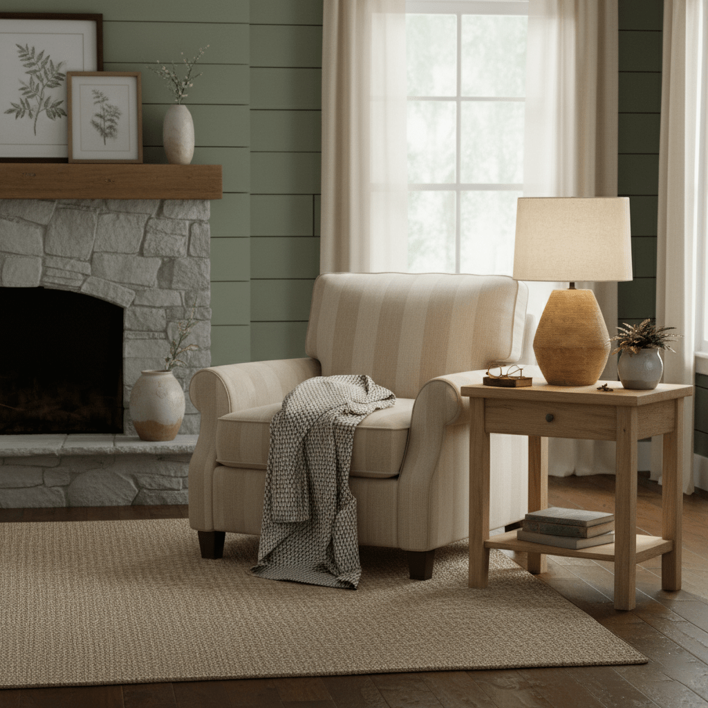 Candeeiro de mesa em tons de terracota texturada