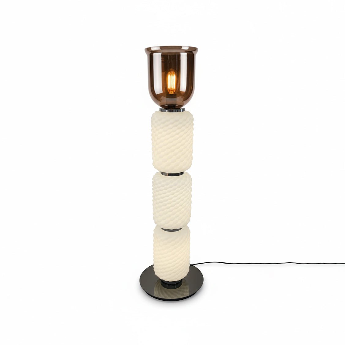 Valdorne gulvlampe i struktureret lagdelt glas