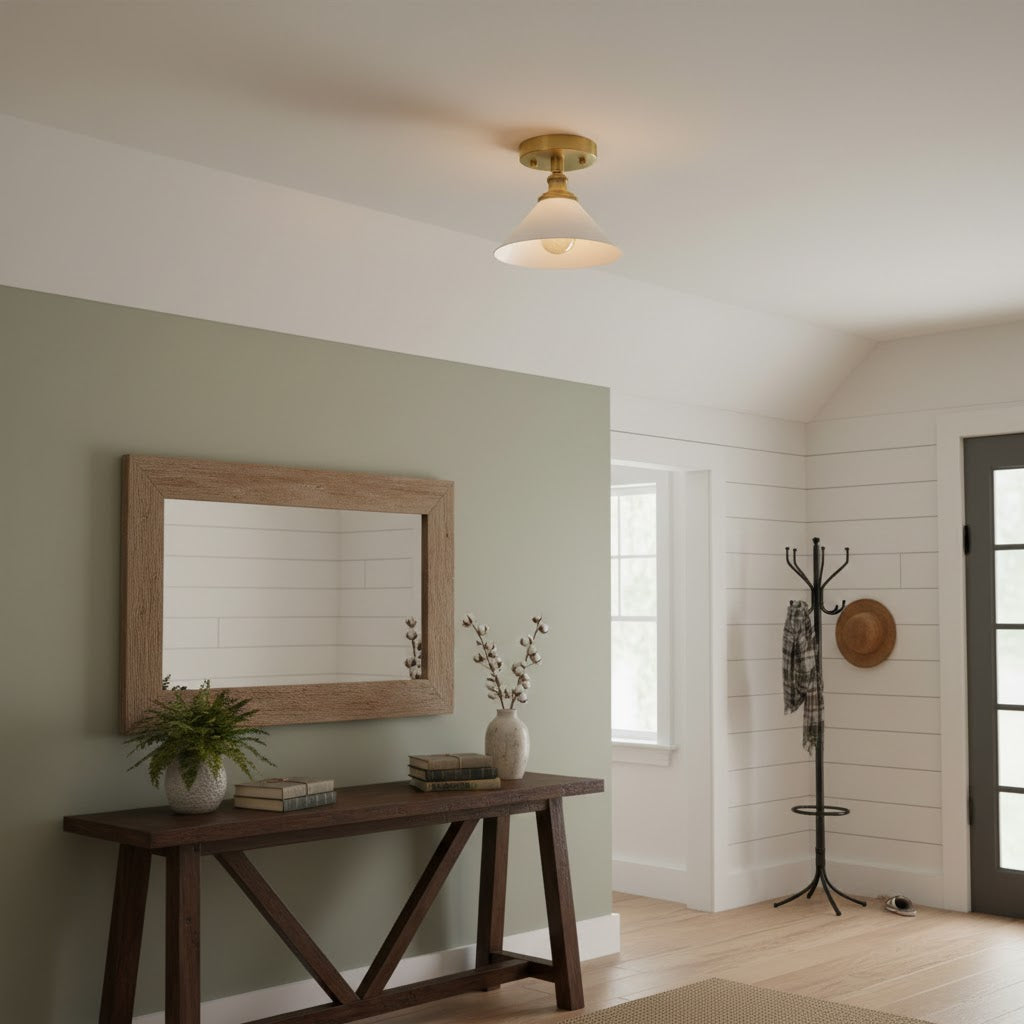 Candeeiro de teto Aureleon em latão de design minimalista