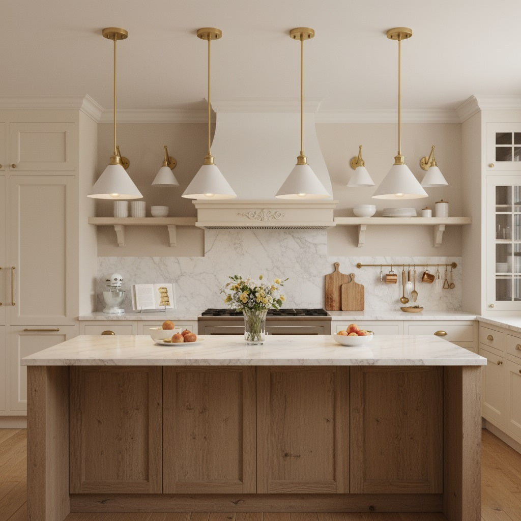 Soluenne modern pendellampa i mässing