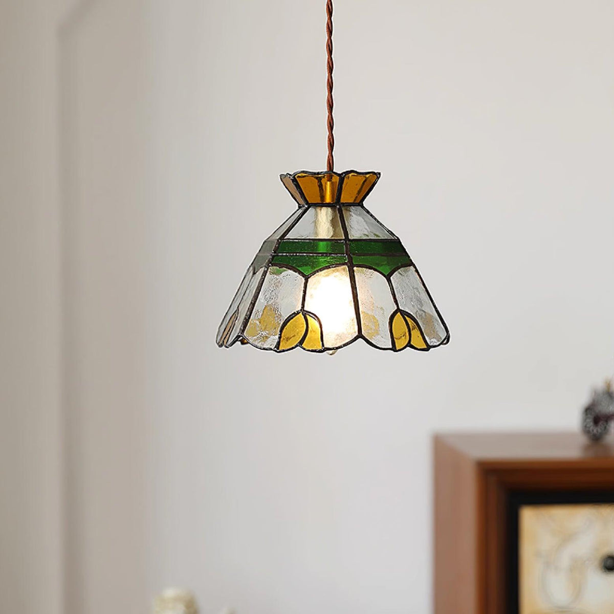 Coriva Pendant Light Stained Glass Mid-century