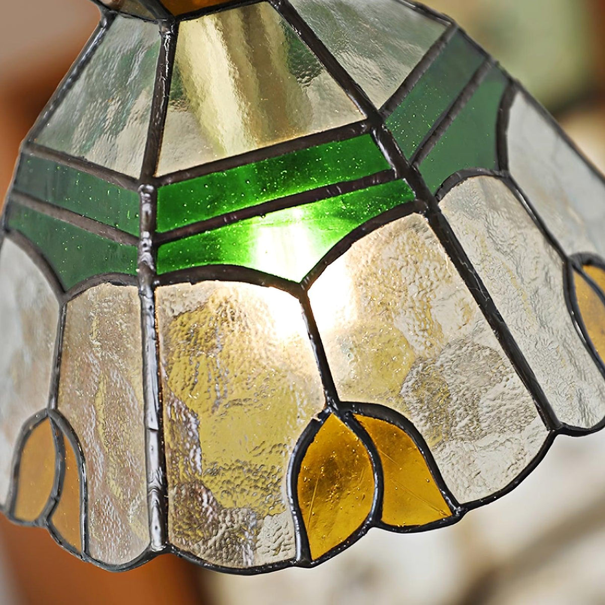 Coriva Pendant Light Stained Glass Mid-century