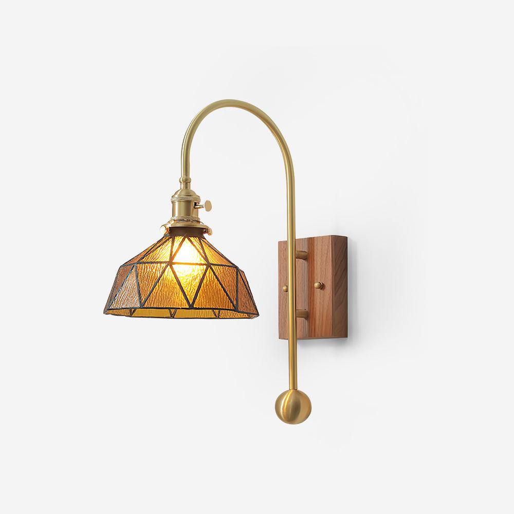 Vorelle vintage-væglampe i farvet glas