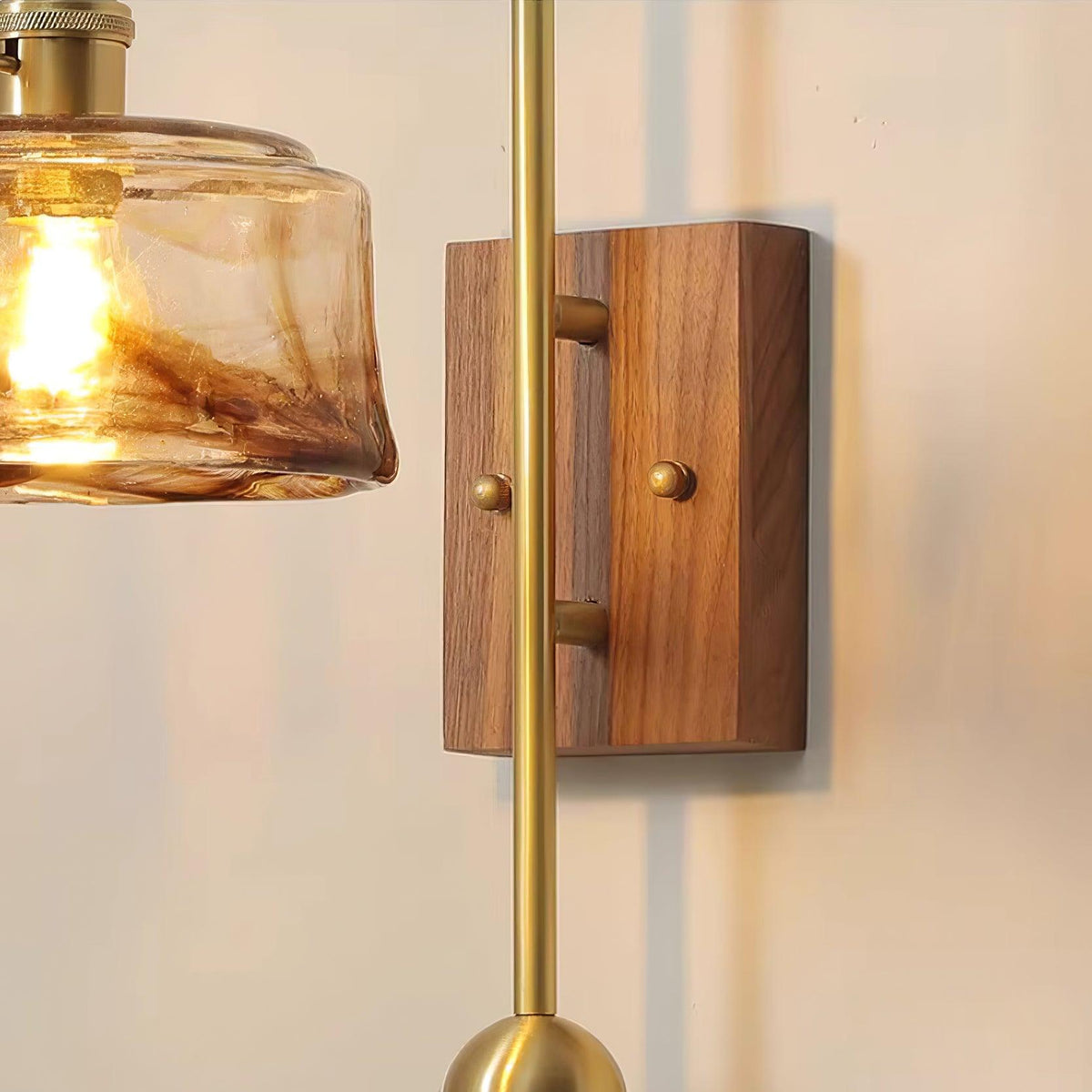 Vorelle vintage-væglampe i farvet glas