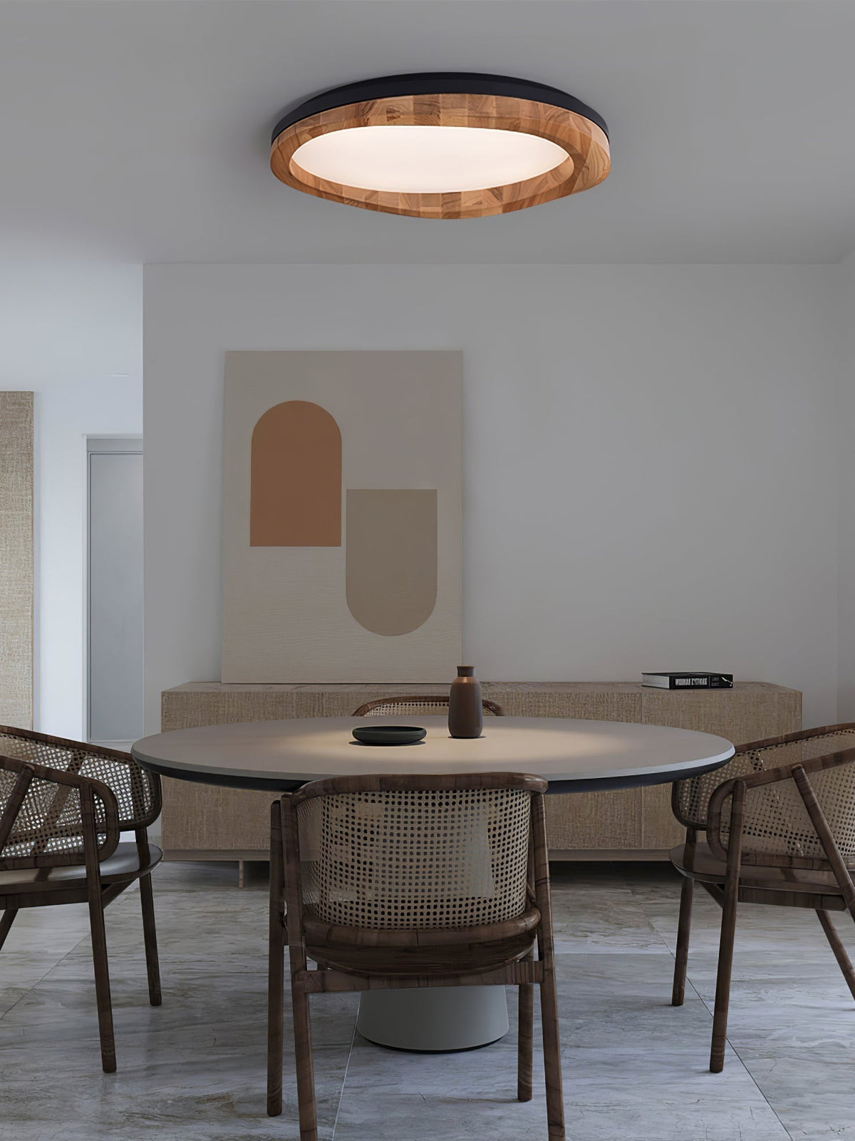 Artalis fladlampe i valnøddetræ