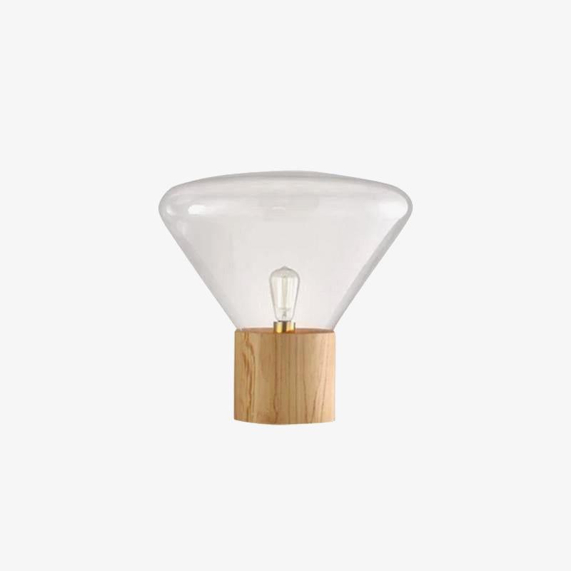 Candeeiro de mesa minimalista em madeira Sylirella
