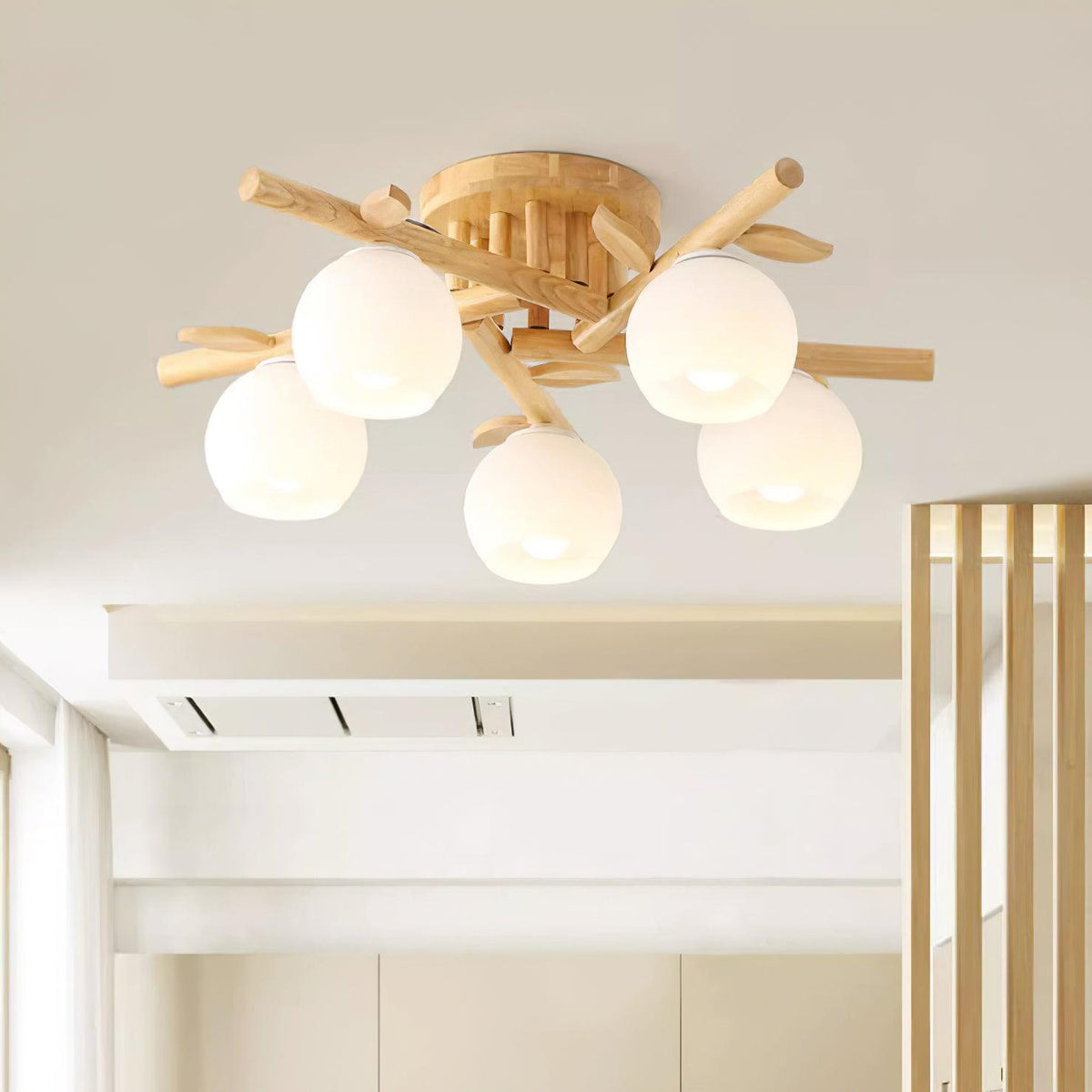 Candeeiro de teto Willow em madeira minimalista