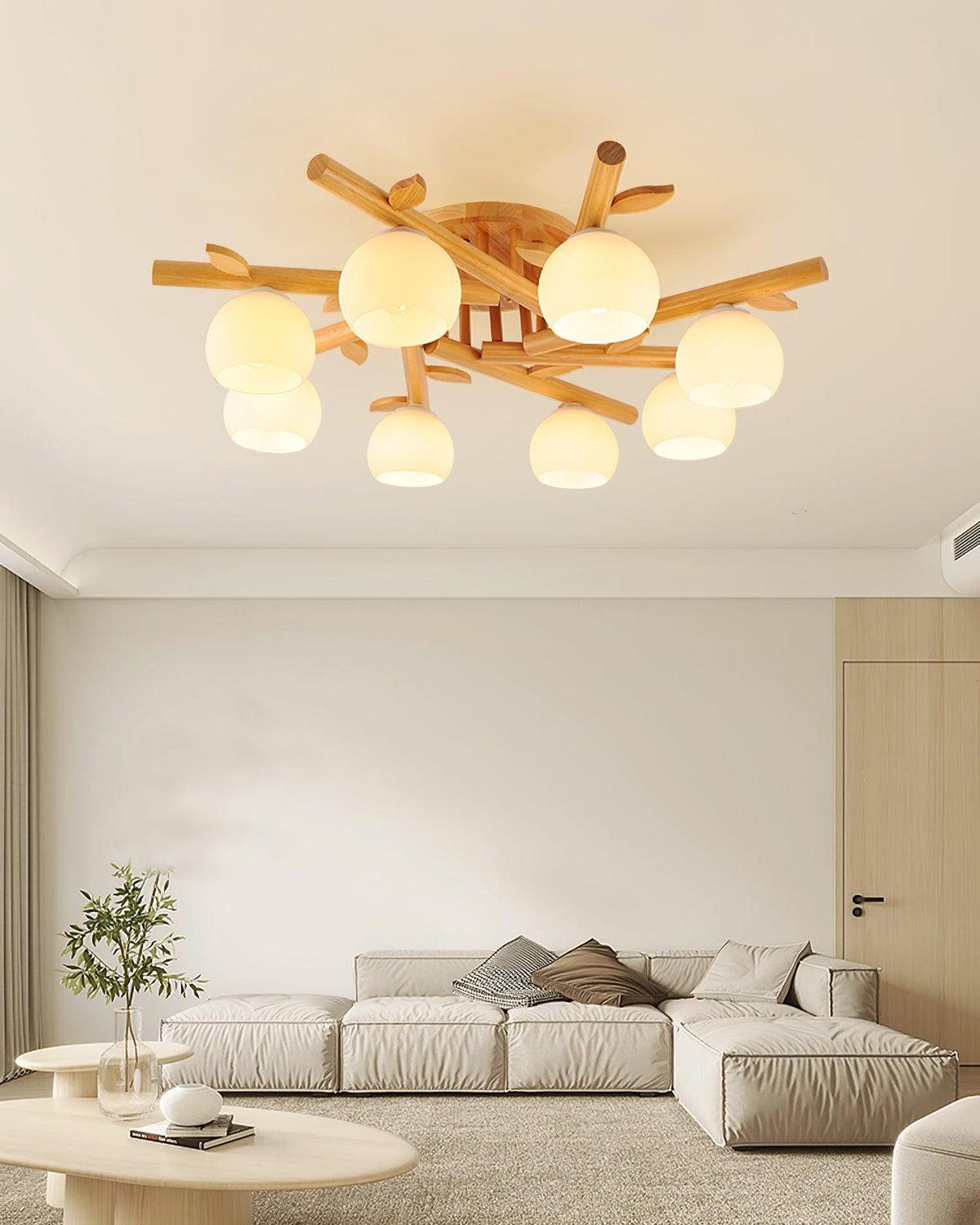Candeeiro de teto Willow em madeira minimalista