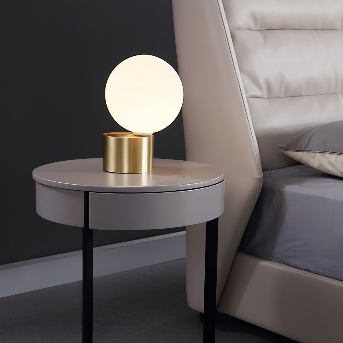 Candeeiro de mesa Eiraella industrial em vidro