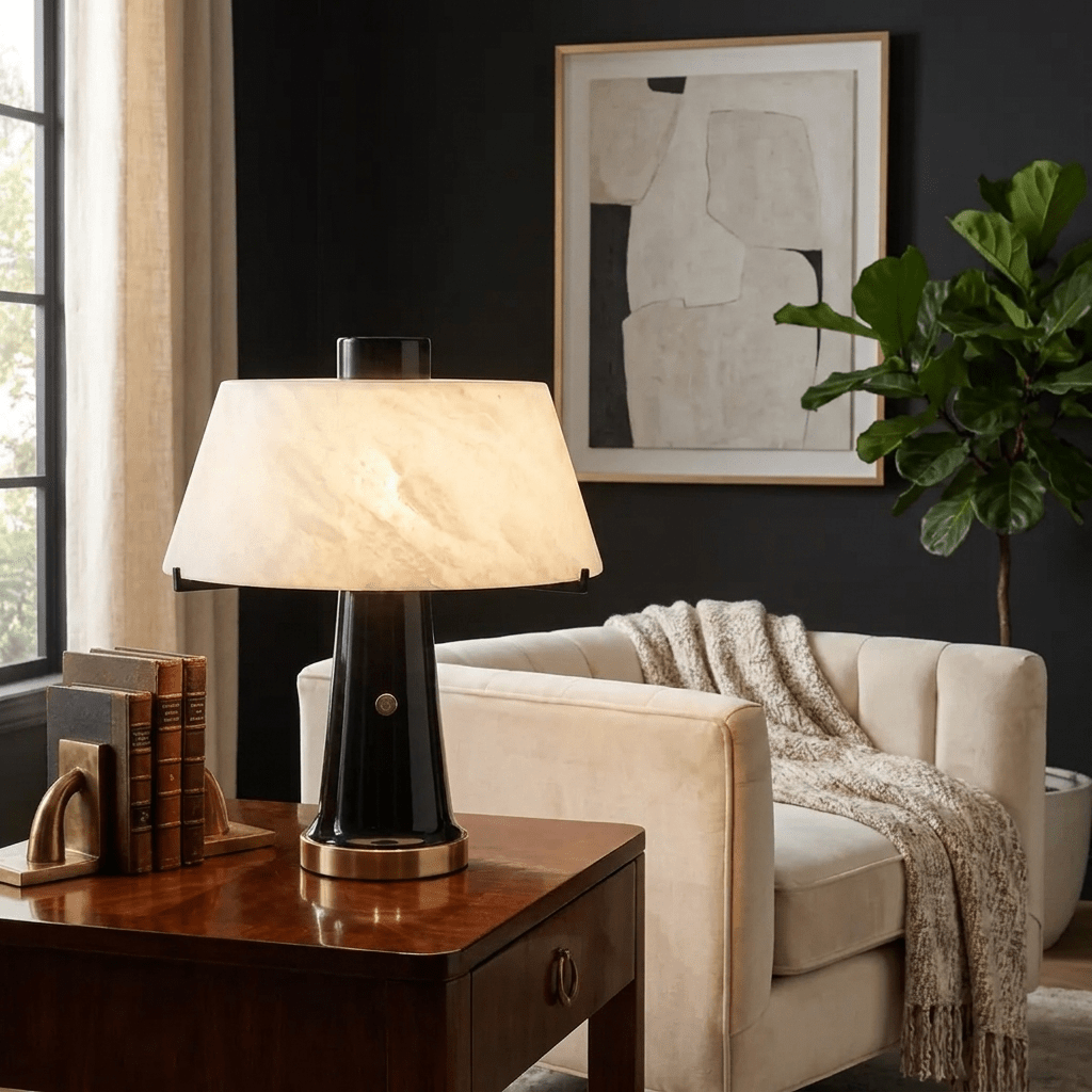 Renzo alabaster skrivbordslampa