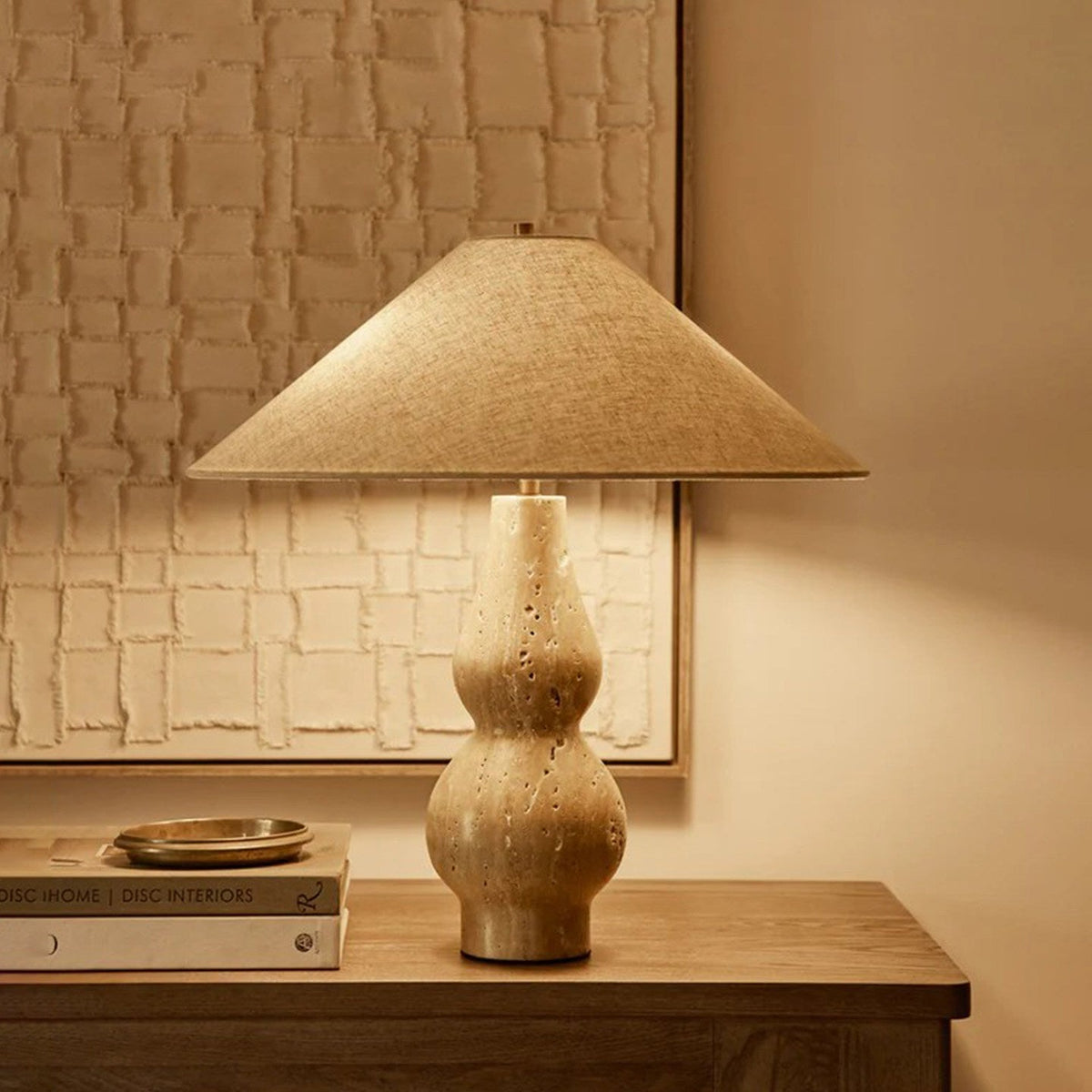 Candeeiro de mesa Travertine Double-Gourd