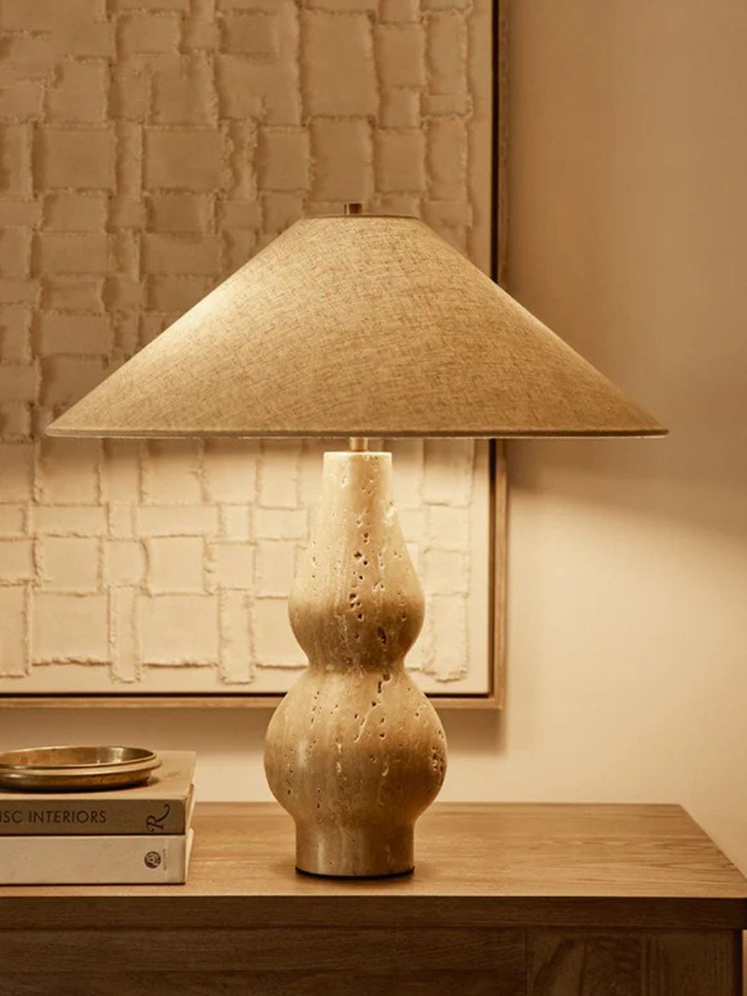 Candeeiro de mesa Travertine Double-Gourd