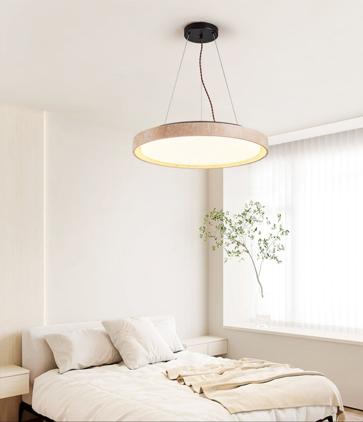 Seranena Travertin Circle LED-pendel