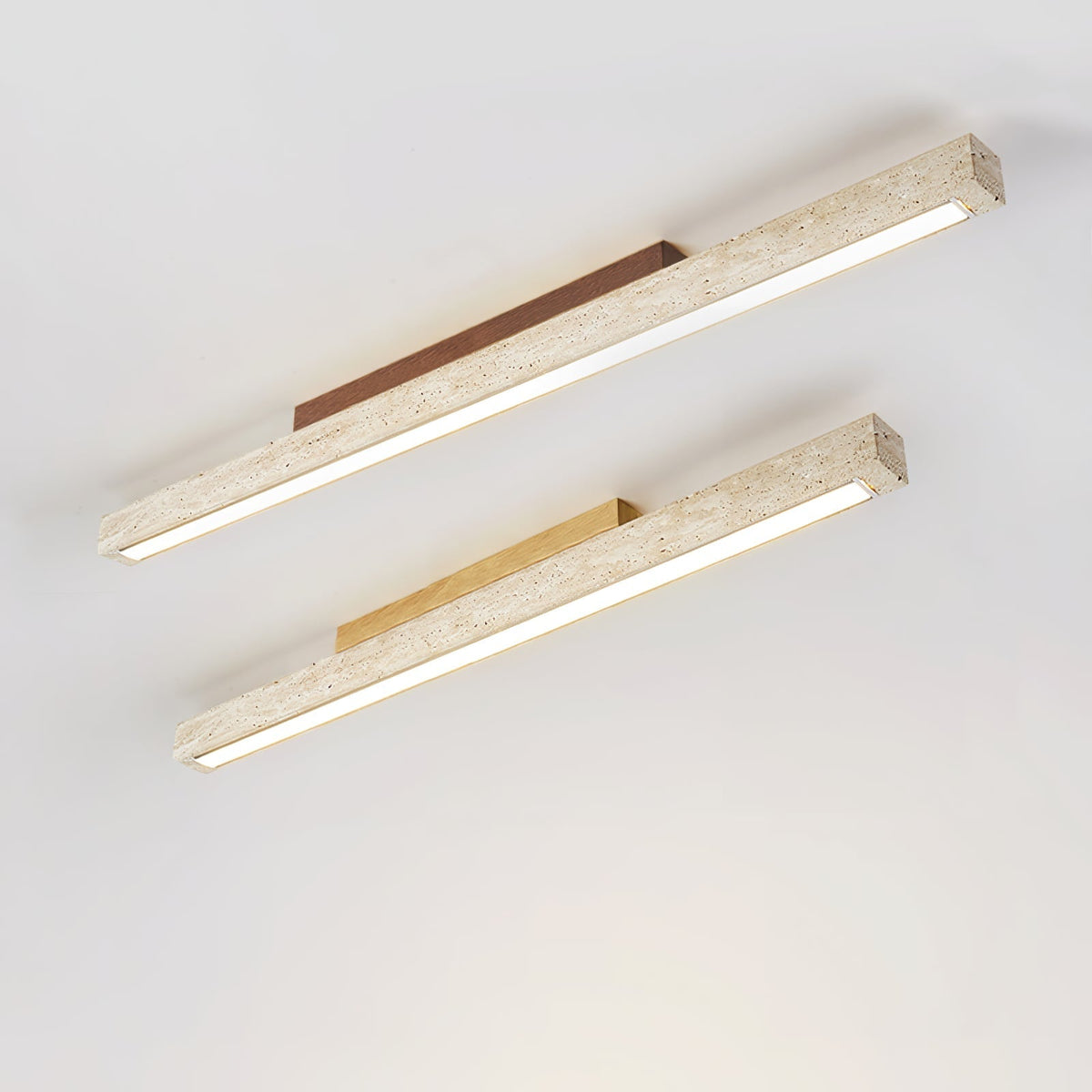 Valinian minimalistisk linjär taklampa i travertin
