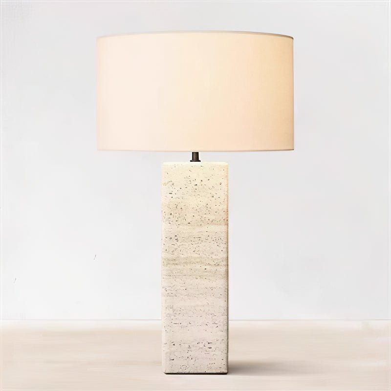 Candeeiro de mesa Tavarette com coluna de travertino