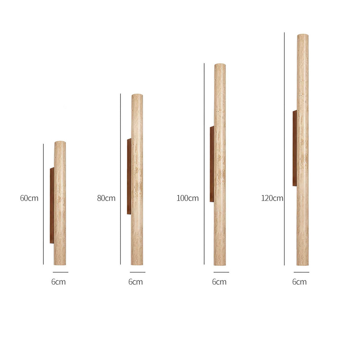 Noriira minimalistisk vägglampa i travertin