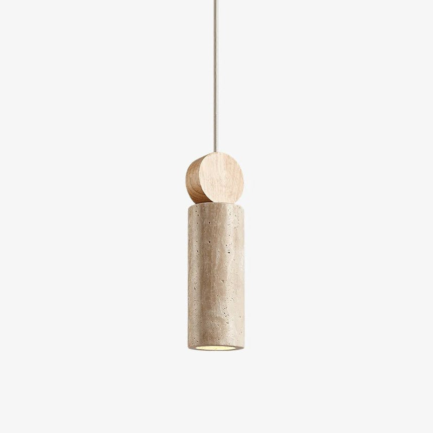 Candeeiro suspenso Ashton Travertine Cylinder Disc
