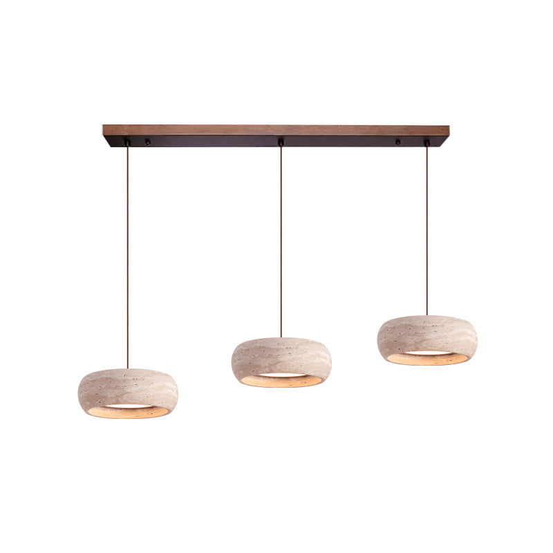 Ritta Donut-Shaped Pendant Lights Travertine