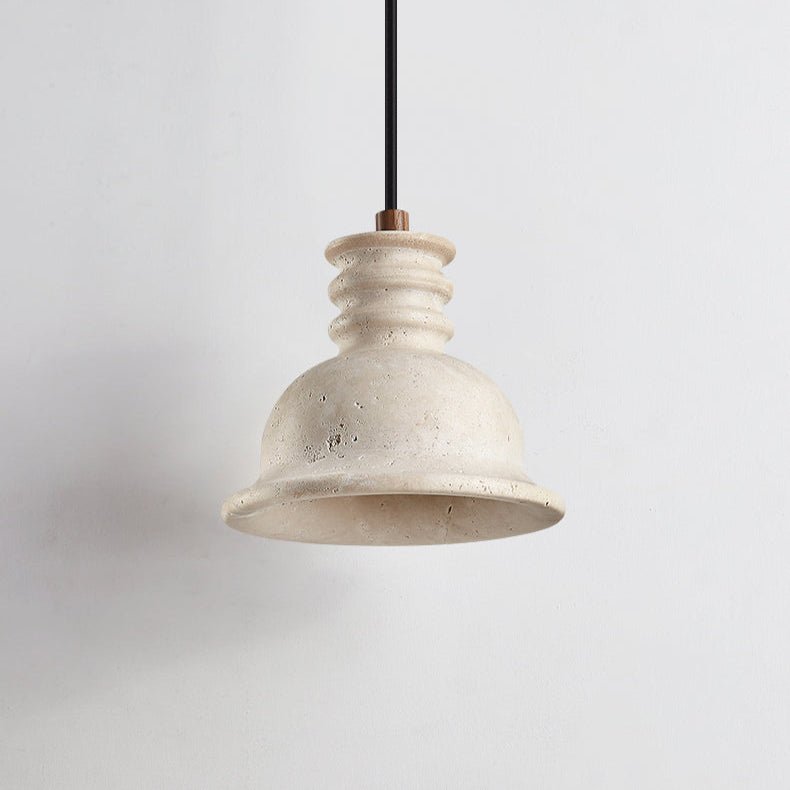 Harrow Travertine Ribbed Dome -riippuvalaisin