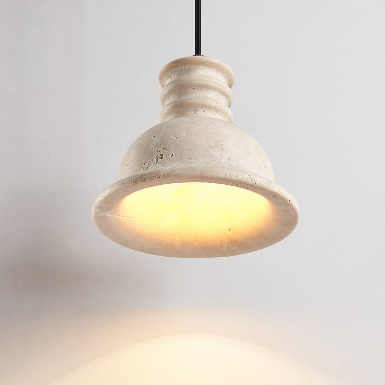 Harrow Travertine Ribbed Dome -riippuvalaisin