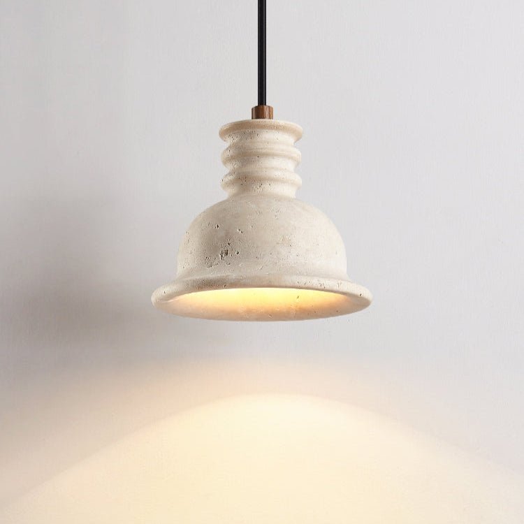 Harrow Travertine Ribbed Dome -riippuvalaisin