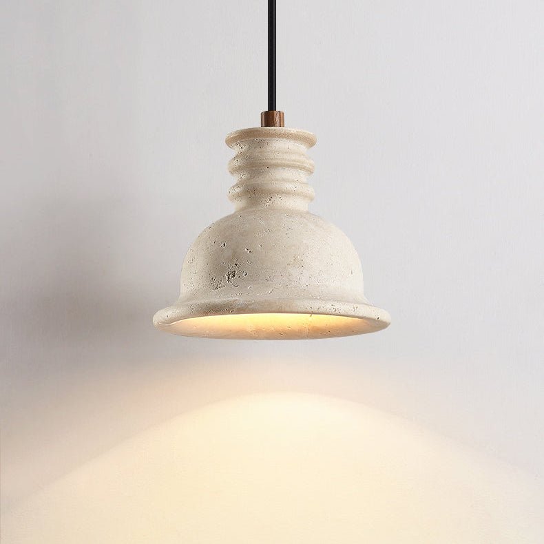 Harrow Travertine Ribbed Dome -riippuvalaisin