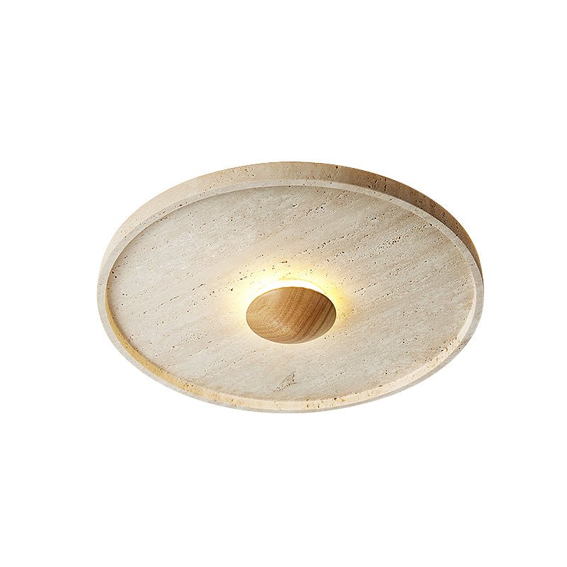 Candeeiro de teto Gino Yellow Travertine Halo e luz de parede
