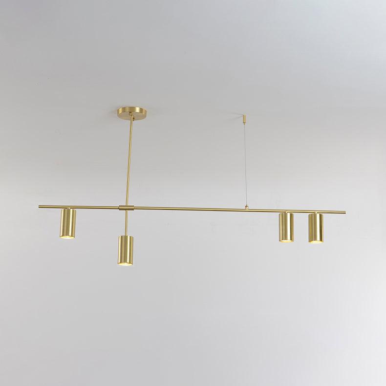 Candeeiro de teto Solenelle, cilindros lineares em latão, estilo tribal