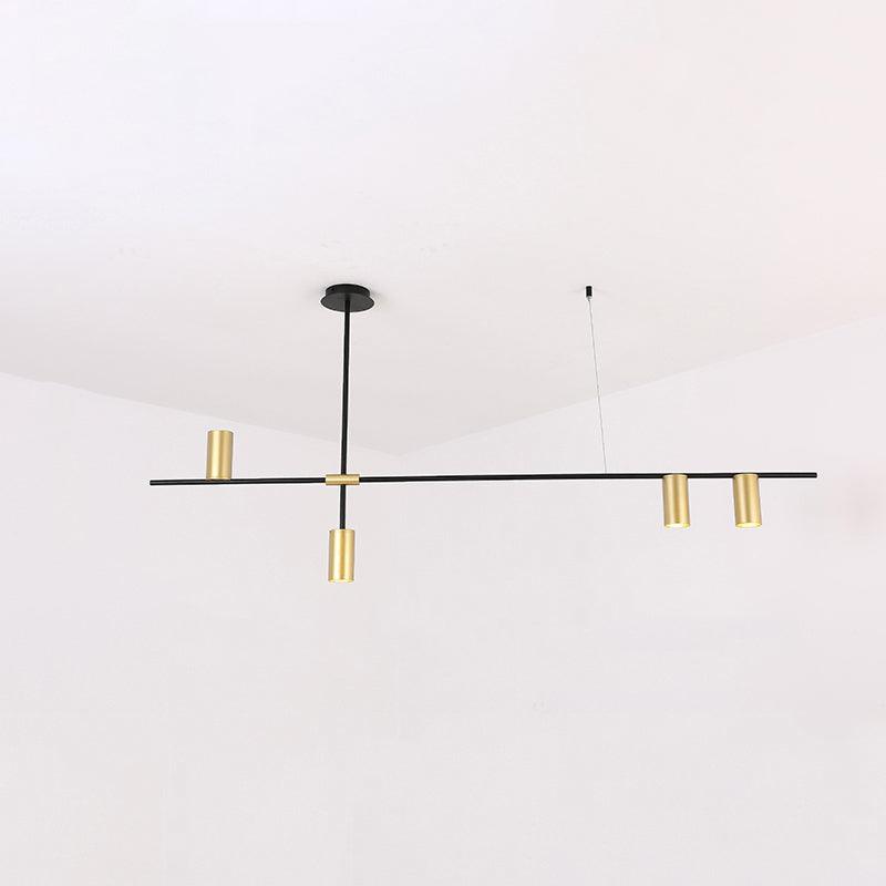 Candeeiro de teto Solenelle, cilindros lineares em latão, estilo tribal