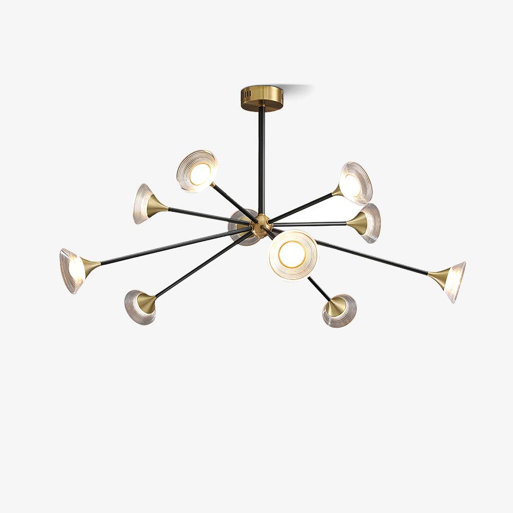 Myzoraris moderne glaslysekrone i mid-century-stil