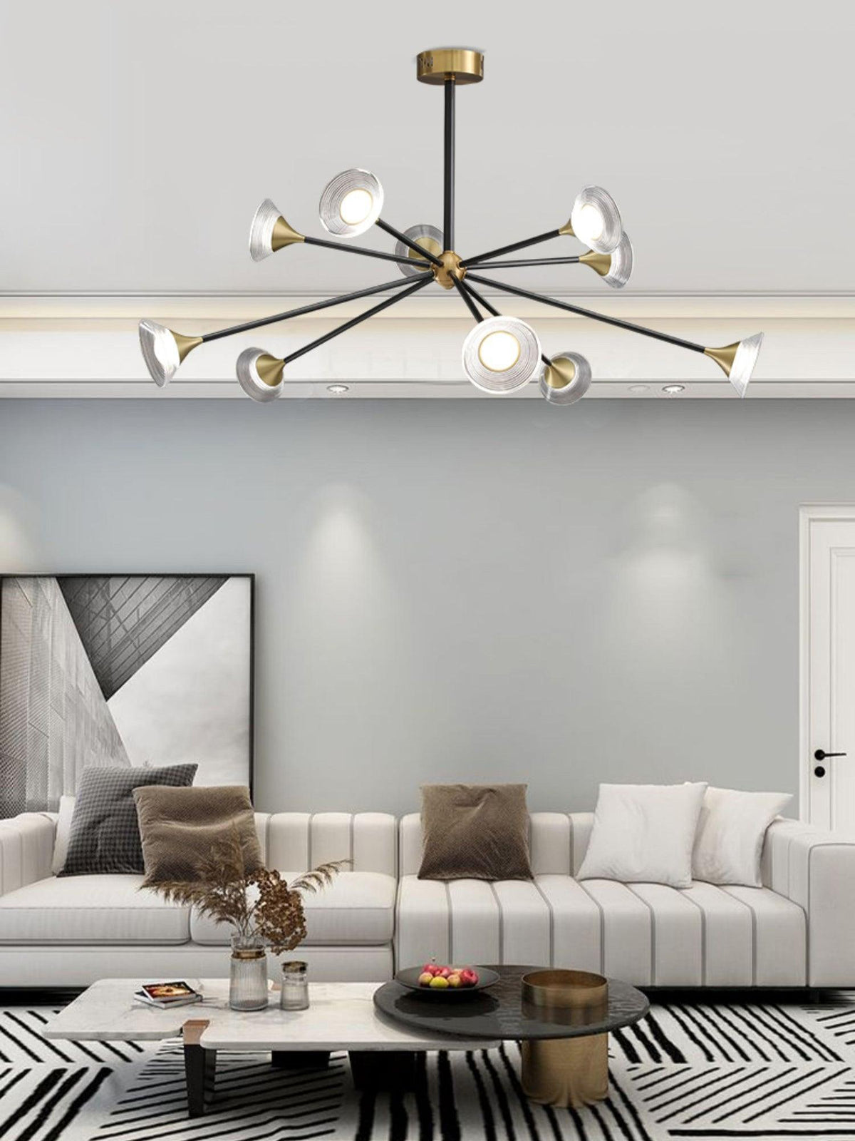 Myzoraris moderne glaslysekrone i mid-century-stil