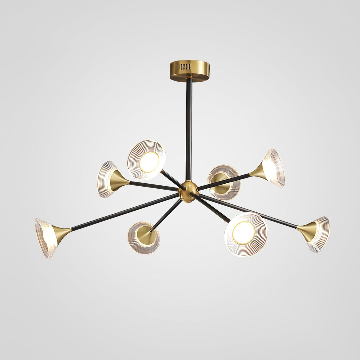 Myzoraris moderne glaslysekrone i mid-century-stil