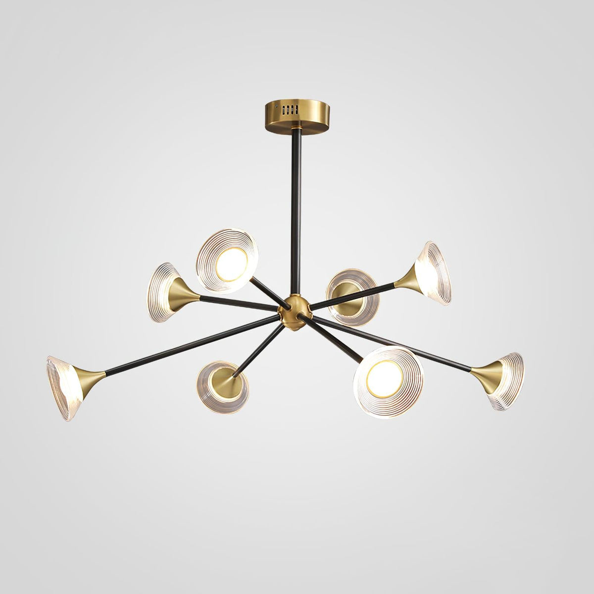 Myzoraris moderne glaslysekrone i mid-century-stil