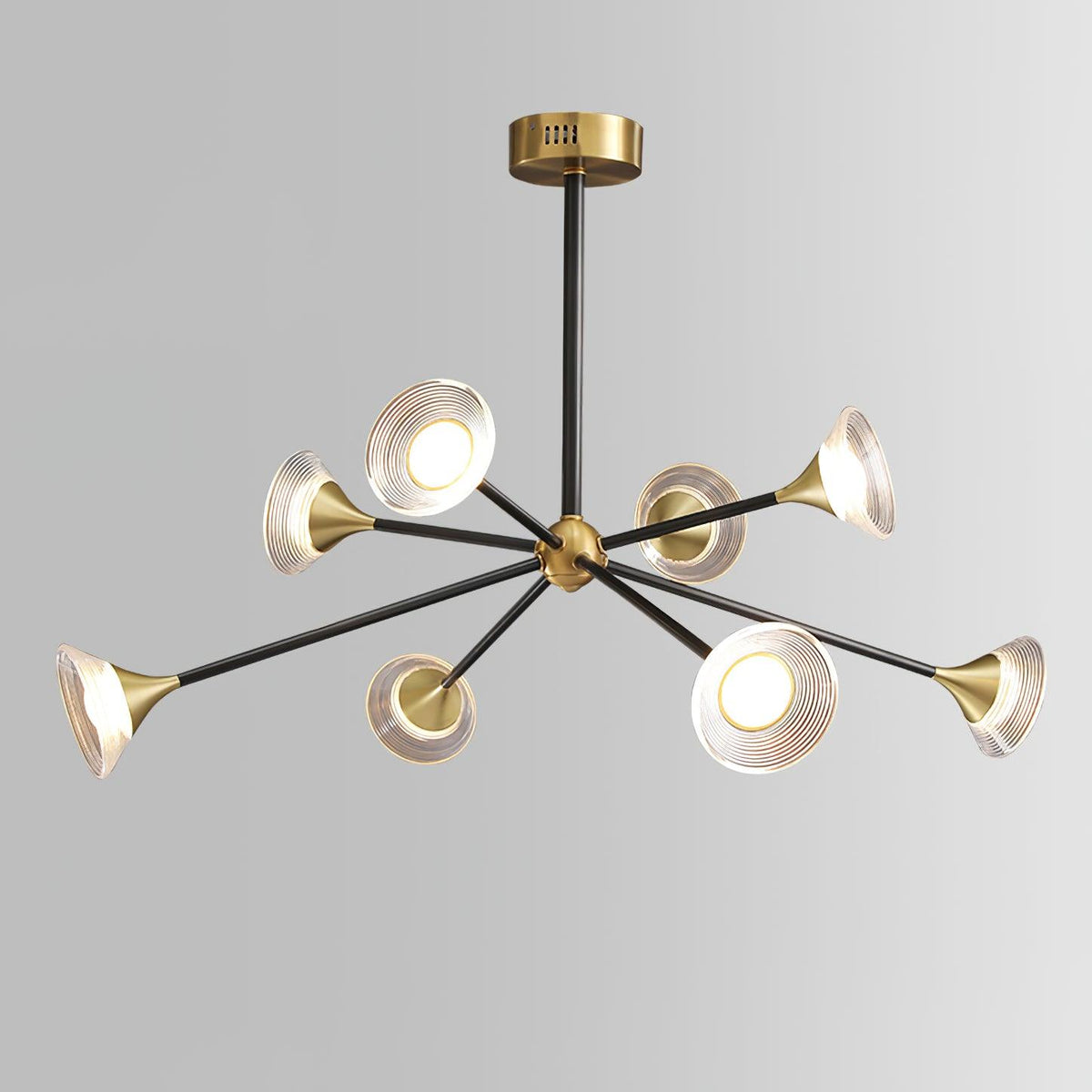 Myzoraris moderne glaslysekrone i mid-century-stil
