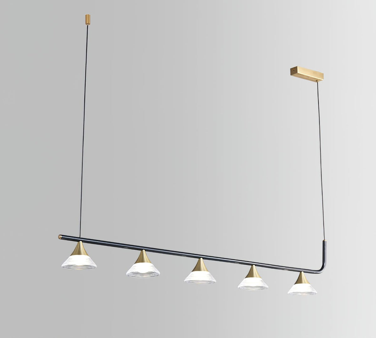 Auranielle moderne pendellampe i messing i mid-century-stil