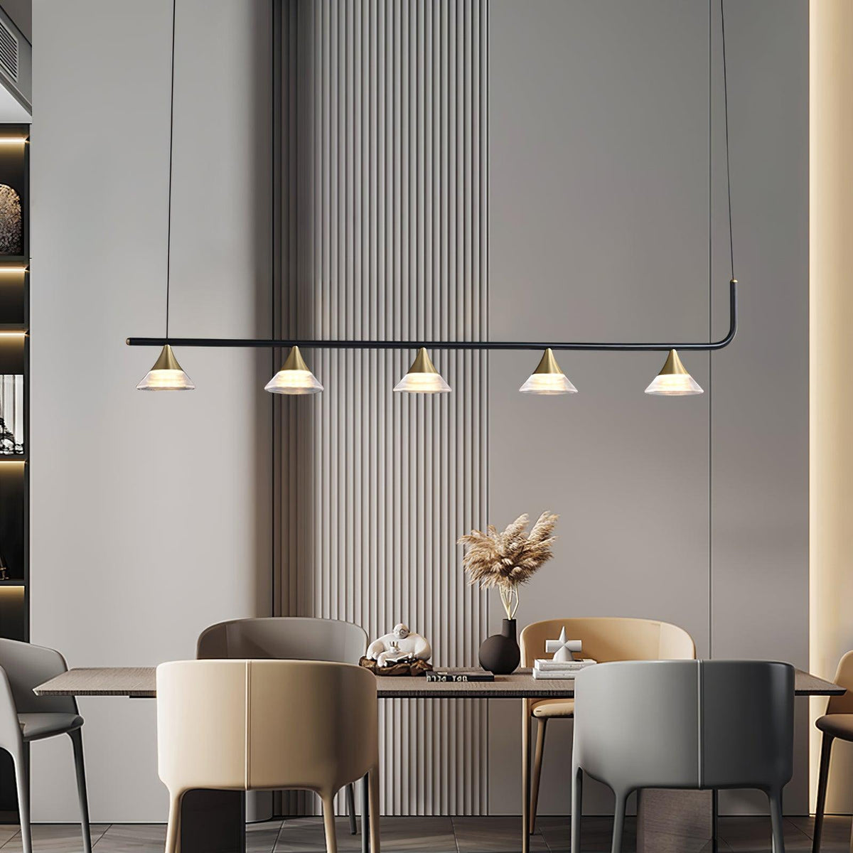 Auranielle moderne pendellampe i messing i mid-century-stil
