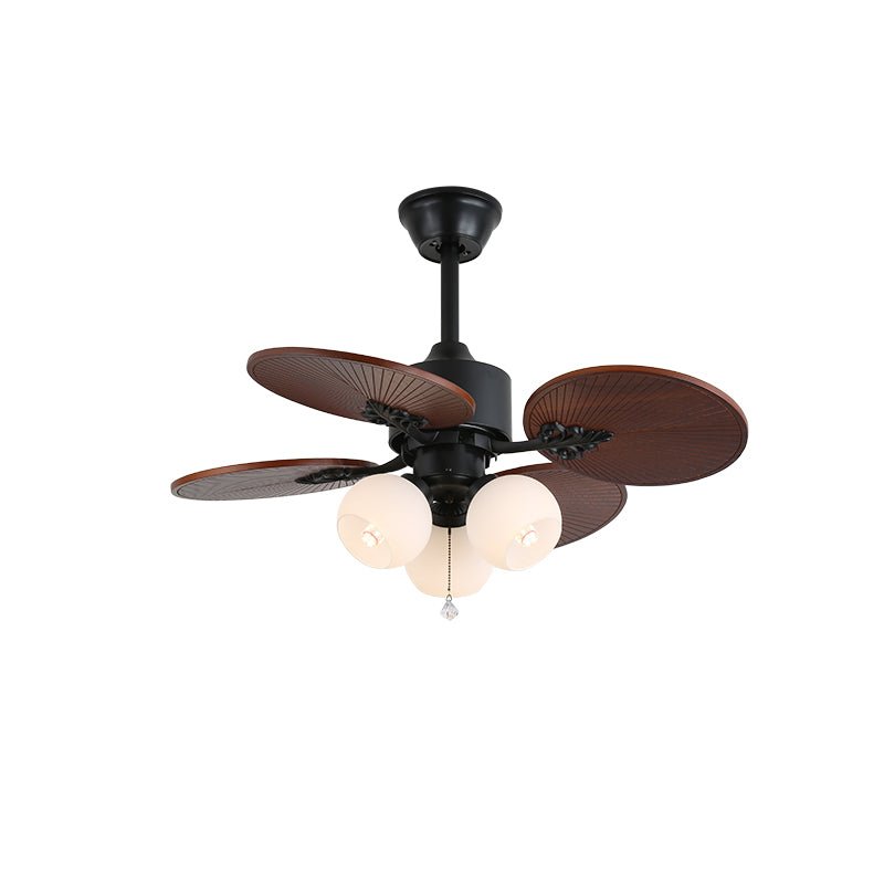 Ventoinha de teto com luz de vidro tropical Celiira