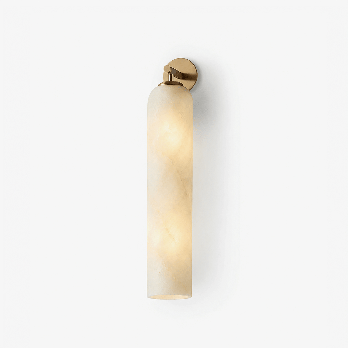 Rörformad vägglampa i alabaster