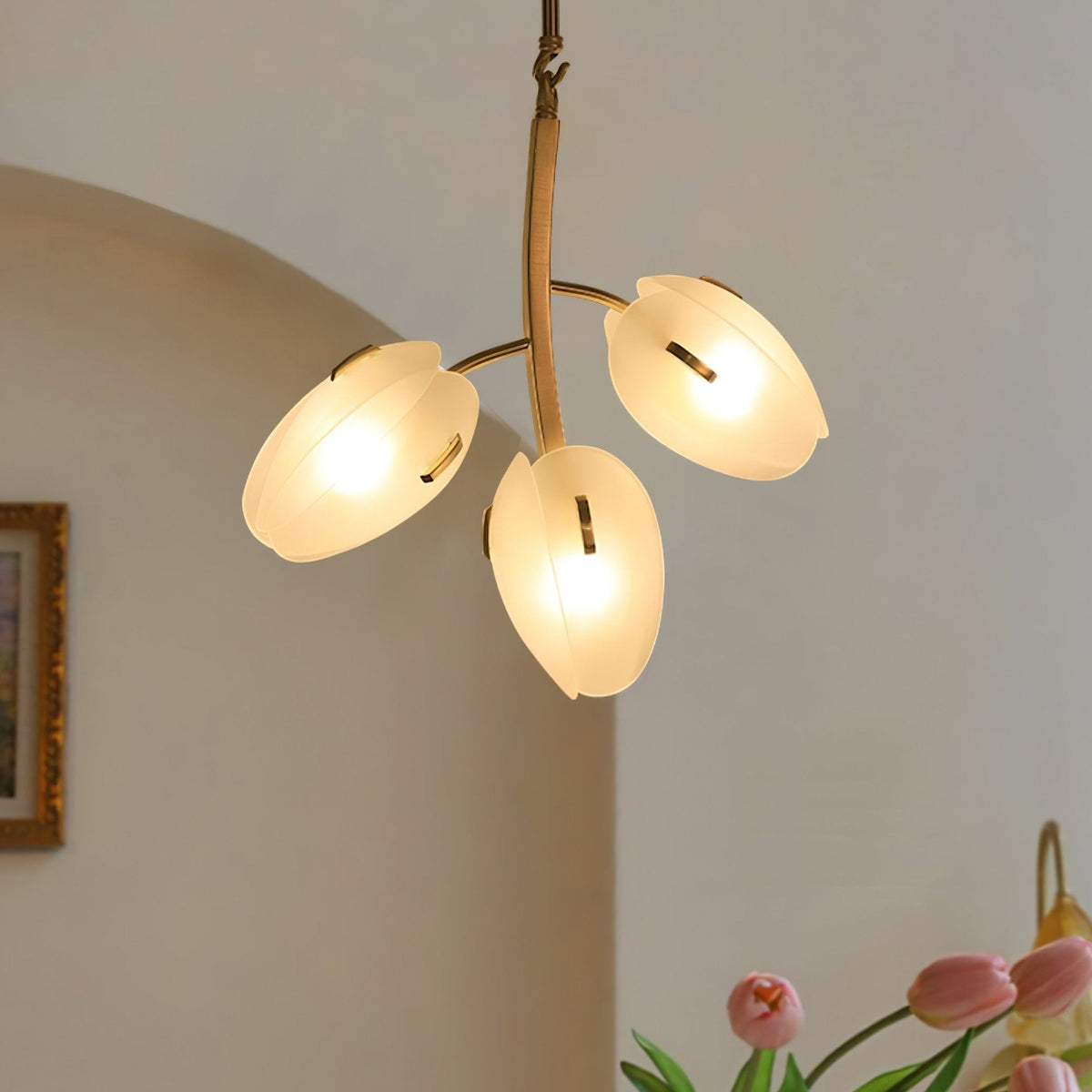 Blossom moderne glaslysekrone