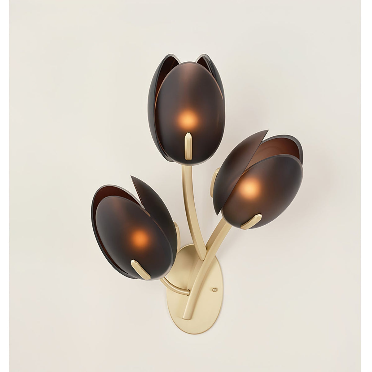 Jovell nordisk konstnärlig vägglampa i form av en blomma av glas