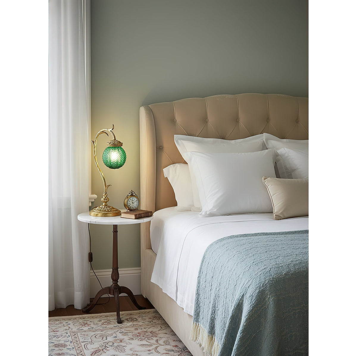 Smaragdgrøn Virelle-bordlampe